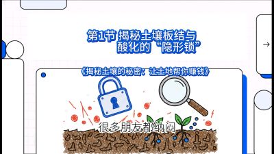 第1节（入门篇）： 为什么你的肥料&ldquo;喂&rdquo;不进去？&mdash;&mdash;揭秘土壤板结与酸化的&ldquo;隐形锁&rdquo;，课程：《揭秘土壤的秘密：让土地帮你赚钱》#识农AI