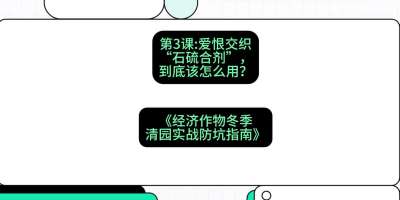 第3节：【核武药剂】爱恨交织的&ldquo;石硫合剂&rdquo;，到底该怎么用？，课程：《经济作物冬季清园&middot;实战防坑指南》#识农AI